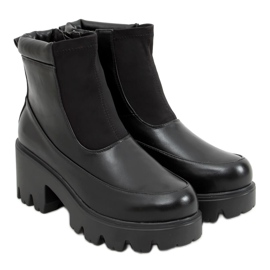 Negro Botas de suela gruesa CH19208 Negro