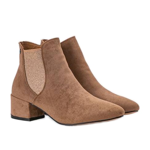 Botines caqui Ana en un poste beige marrón