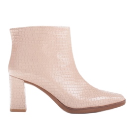 Marco Shoes Botas combinadas fabricadas en dos tipos de piel. beige