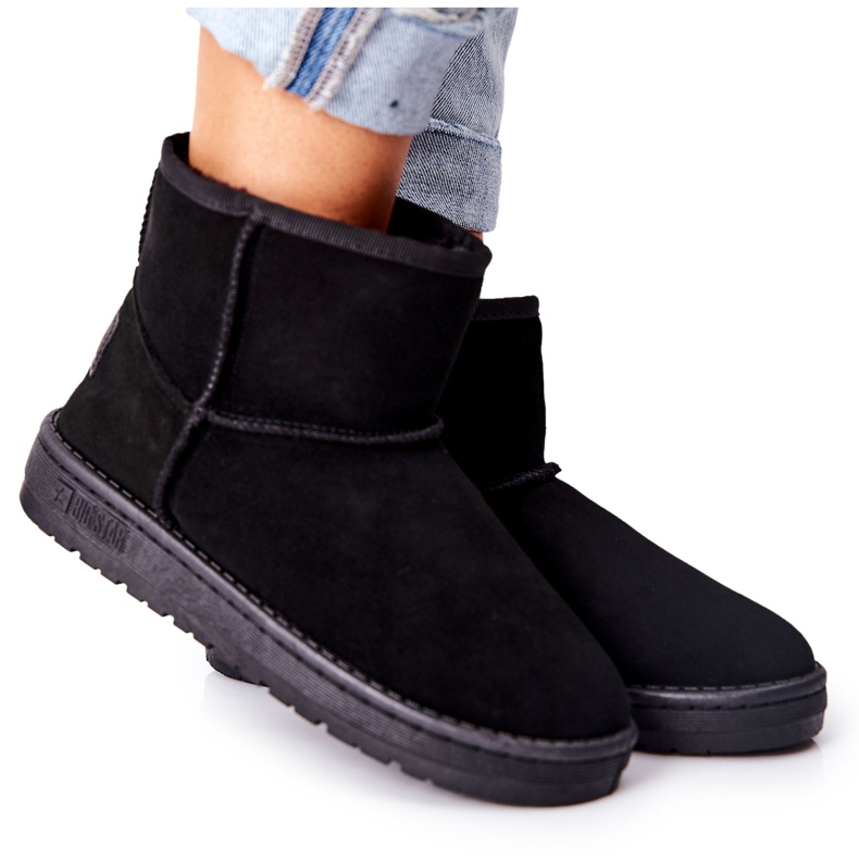 Botas de nieve de piel para mujer Big Star II274440 Black negro