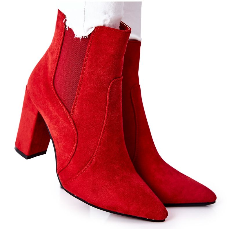 PG1 De Mujer Ante Botas Con Tacón Rojo Kastren PG1 De Mujer Ante Botas Con Tacón Rojo Kastren