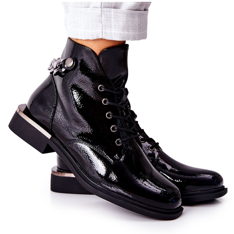 Botas Calientes Lacadas Sergio Leone Negro BT405