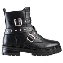 Bestelle Botas de trabajo con diamantes de imitación negro Bestelle Botas de trabajo con diamantes de imitación negro