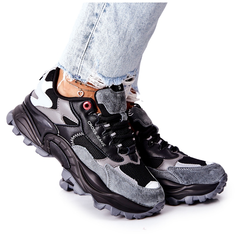 Zapatos Deportivos De Mujer Cross Jeans Negro Gris II2R4019C