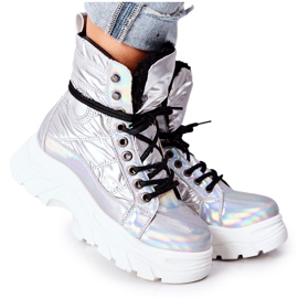 Vinceza Trappers ismobe plateadas para mujer plata