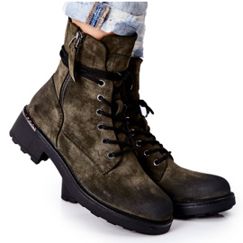 PE1 Botas altas de trabajo con cremalleras verdes Maisa
