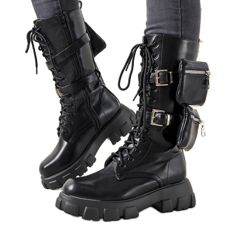 Botas negras con bolsitas Apolline negro