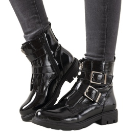 Botas de mujer charol negro Bonami