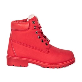 Botas de montaña rojas de Jun rojo