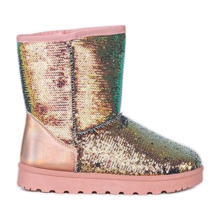 Las botas de nieve rosas brillantes de Iga rosado dorado