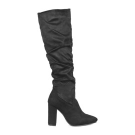 Botas negras en un poste alto de Mallory negro Botas negras en un poste alto de Mallory negro