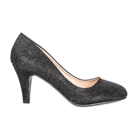 Zapatos negros con tacón de aguja Daisy