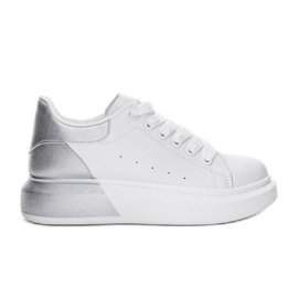Zapatillas blancas con parte superior Run plateada blanco