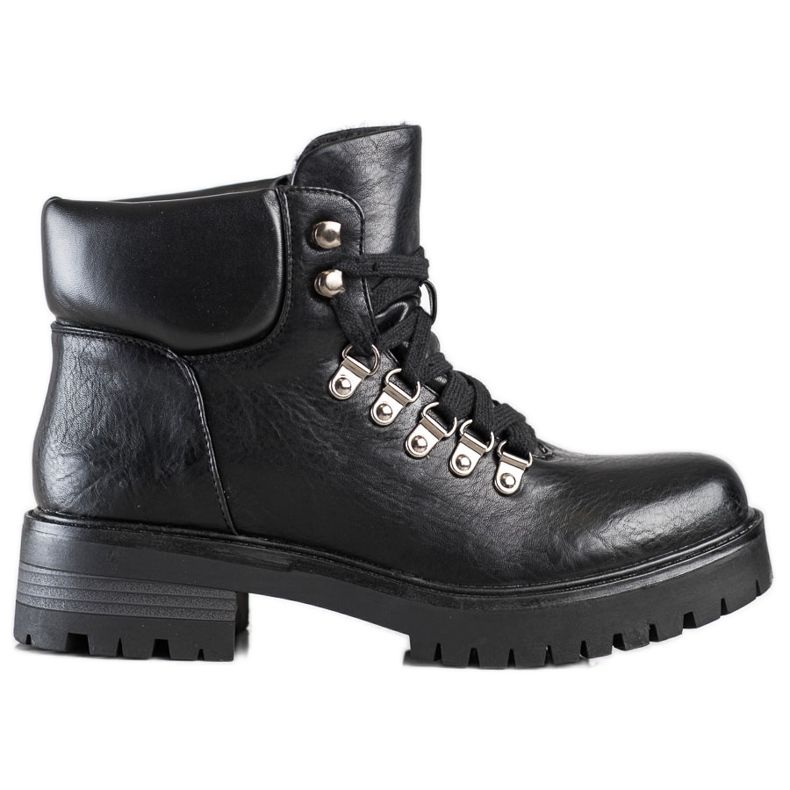 Ideal Shoes Botas casuales con calentamiento negro Ideal Shoes Botas casuales con calentamiento negro