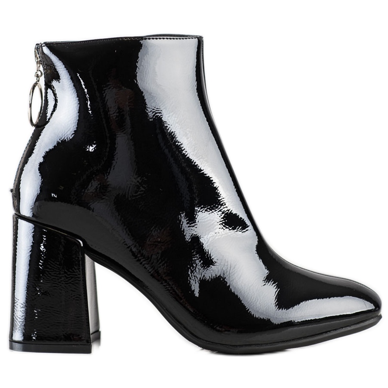 Lucky Shoes Botas lacadas en el poste negro