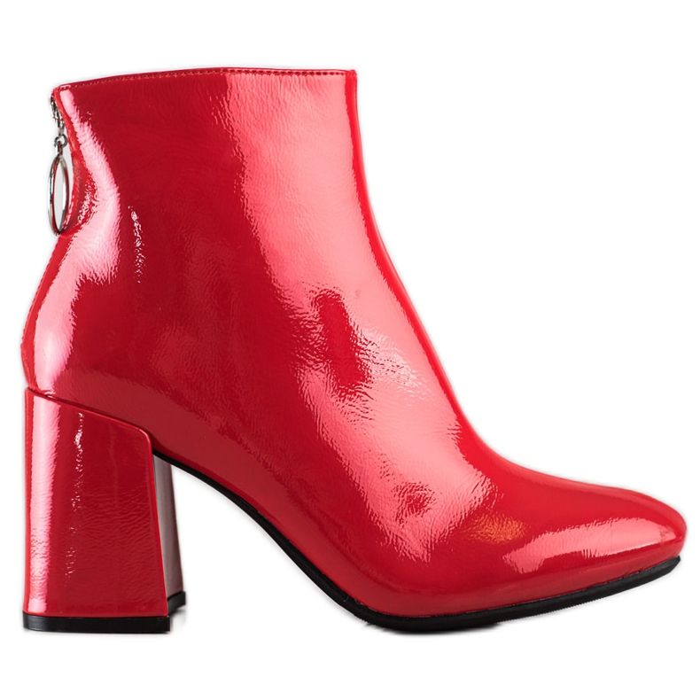 Lucky Shoes Botas lacadas en el poste rojo