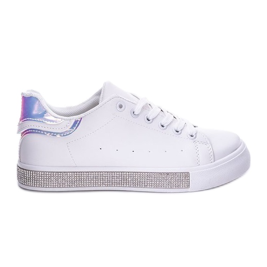 Zapatillas deportivas blancas con decoración holográfica Ciri blanco azul