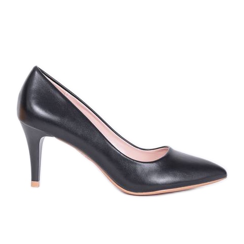 Zapatos de tacón negros con tacón bajo de Polly
