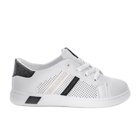 Zapatillas betsy black glitter blancas blanco negro