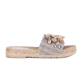 Chanclas Sea Side grises con conchas