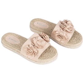 Pantuflas de mujer Sun Sparrow beige rosa