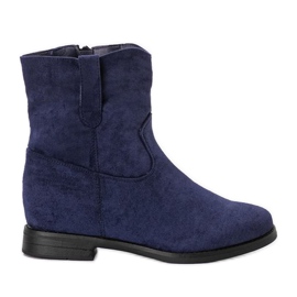 Botas azul marino con tacón de cuña Buenna cubierto