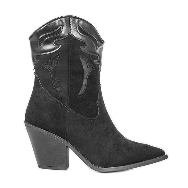 Botas de vaquero negras con una parte superior Hallie más alta negro