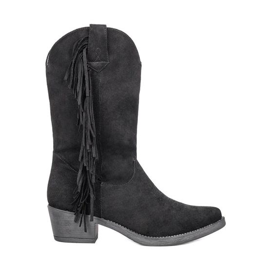 Botas vaqueras altas negras de Bianca negro