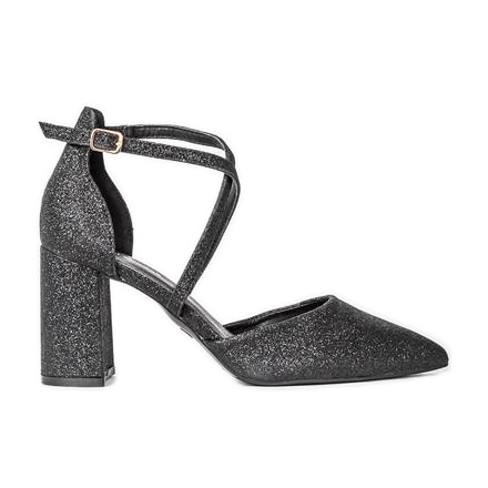 Bombas negras en el poste Shiny negro Bombas negras en el poste Shiny negro