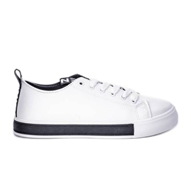 Zapatillas blancas de Alison con suela plana blanco negro