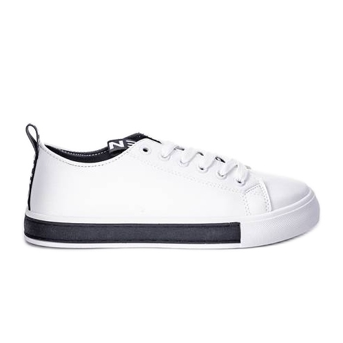 Zapatillas blancas de Alison con suela plana blanco negro