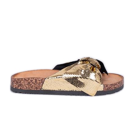 Pantuflas Cher dorado brillante