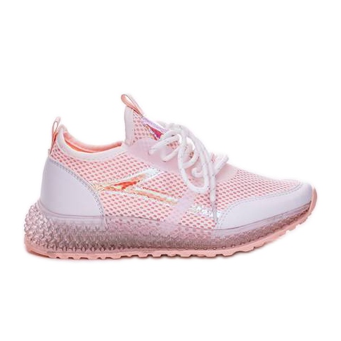 Deportivas blancas con adornos Lil blanco rosado
