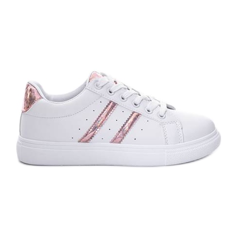 Deportivas blancas con adornos Abbie blanco rosado