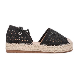 Alpargatas negras Peekaboo caladas negro