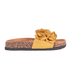 Zapatillas mostaza con flores Esperanza amarillo
