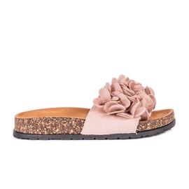 Pantuflas rosa esperanza con flores