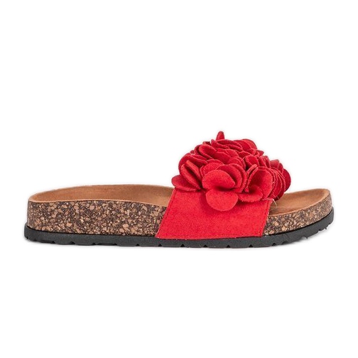 Chanclas rojas con flores Esperanza rojo Chanclas rojas con flores Esperanza rojo