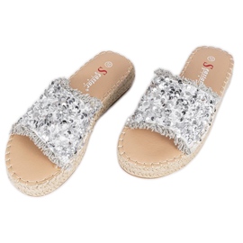 Pantuflas plateadas de lentejuelas Strawberry Field plata