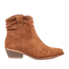 Botas de vaquero camel en el poste Bowi Bowi marrón