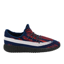 Zapatilla deportiva azul marino A3737-4 rojo