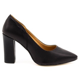 Olivier Zapatos de salón de cuero para mujer en el poste 2258 negro