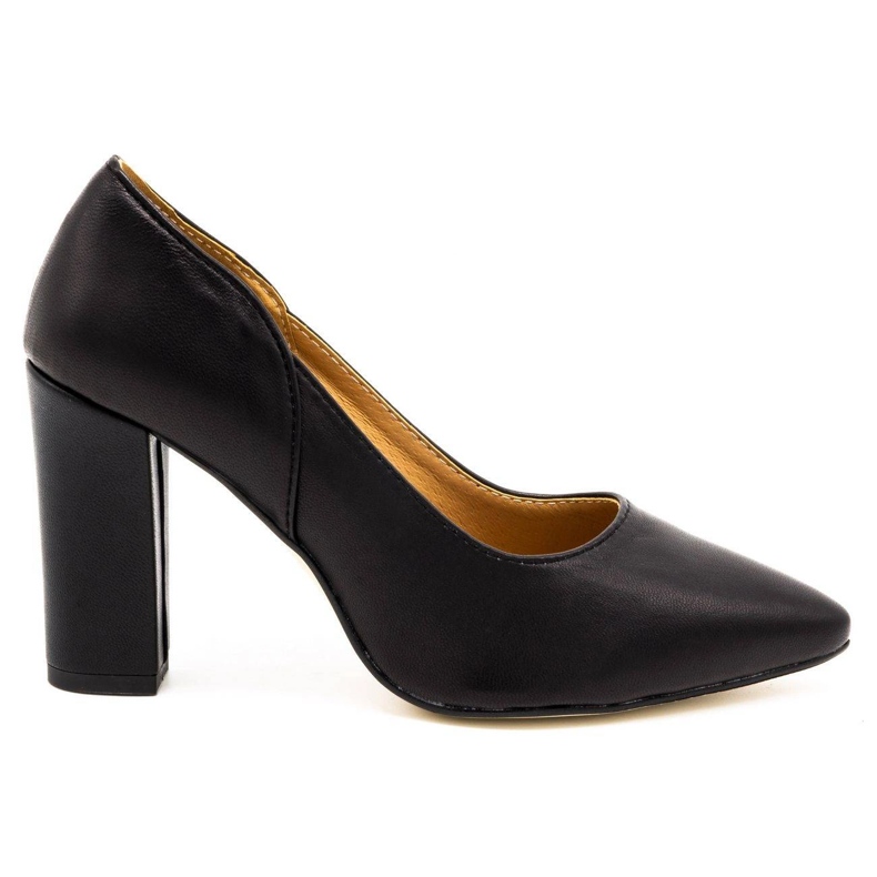 Olivier Zapatos de salón de cuero para mujer en el poste 2258 negro