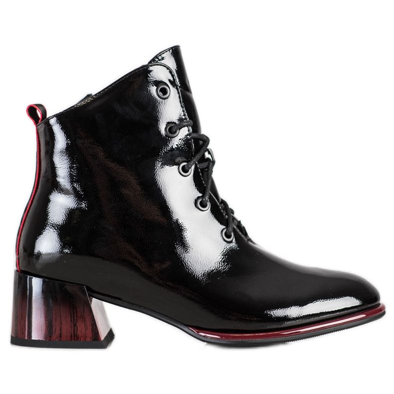 S. BARSKI Botas con cordones y tacones altos de S.BARSKI negro S. BARSKI Botas con cordones y tacones altos de S.BARSKI negro