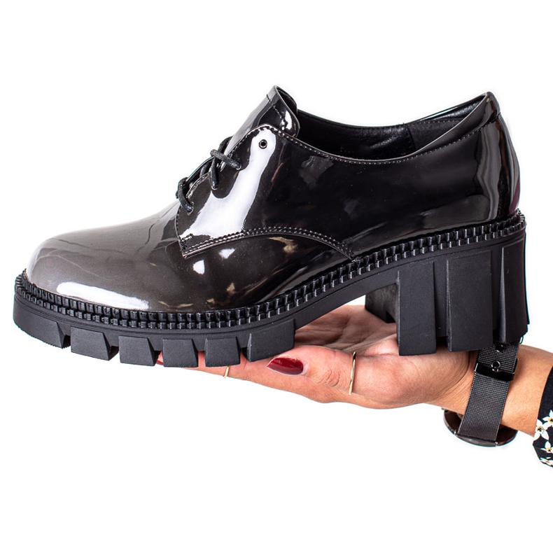 S. BARSKI Zapatos lacados S.BARSKI negro gris