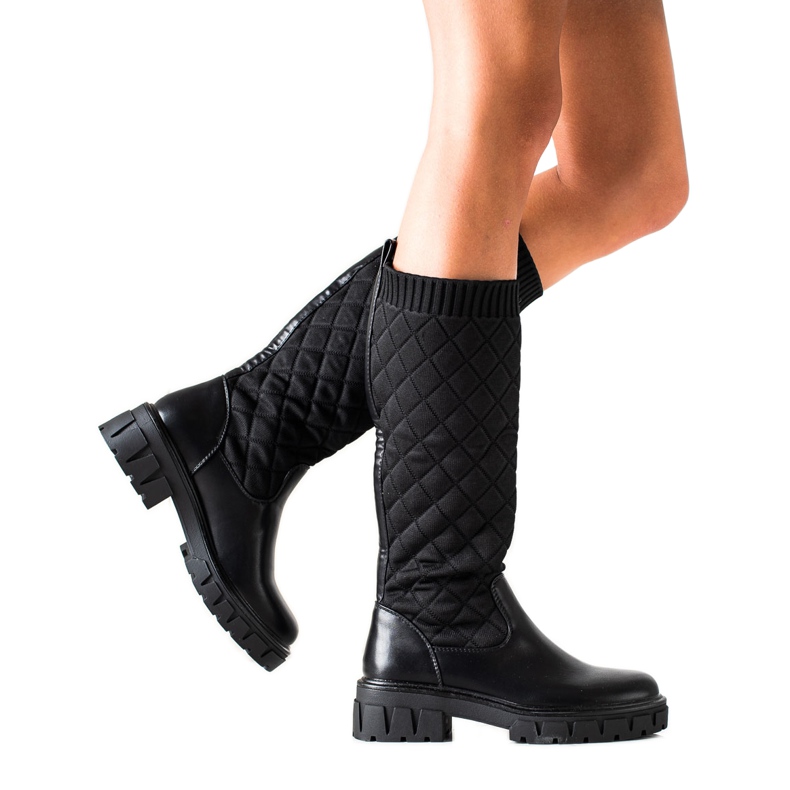 Seastar Botas de plataforma acolchadas negro