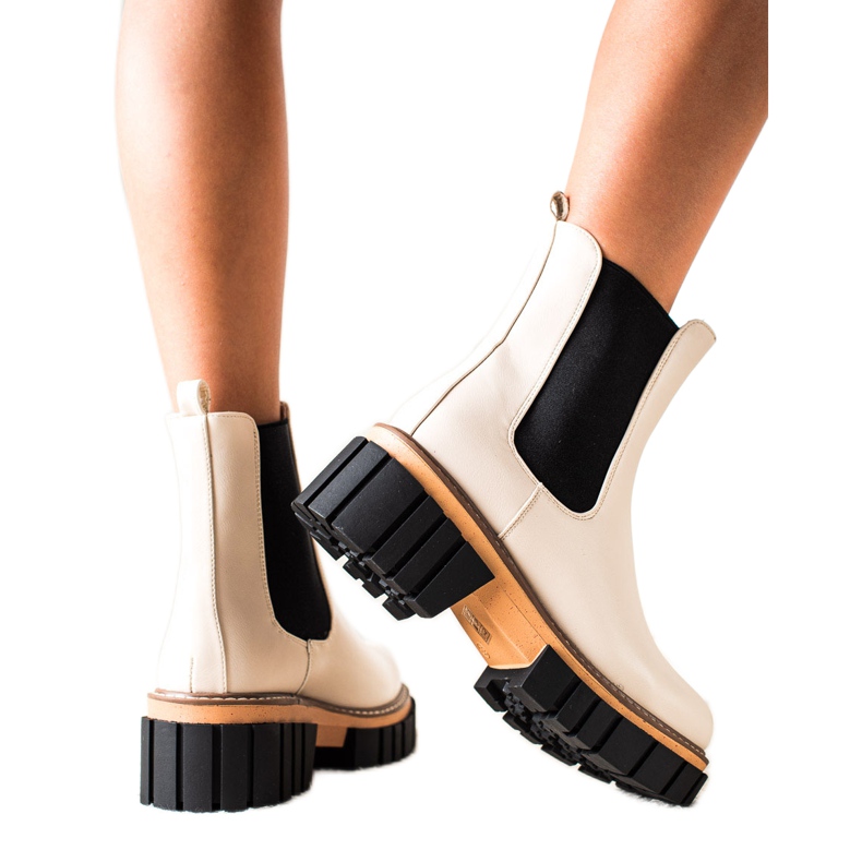 Seastar Botines Chelsea en la plataforma de moda beige negro Seastar Botines Chelsea en la plataforma de moda beige negro