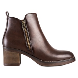 Seastar Botas marrones clásicas con cremallera marrón