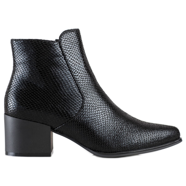 Botas Sergio Leone con estampado de serpiente brillante negro