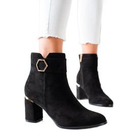 Goodin Botas elegantes con inserciones doradas negro